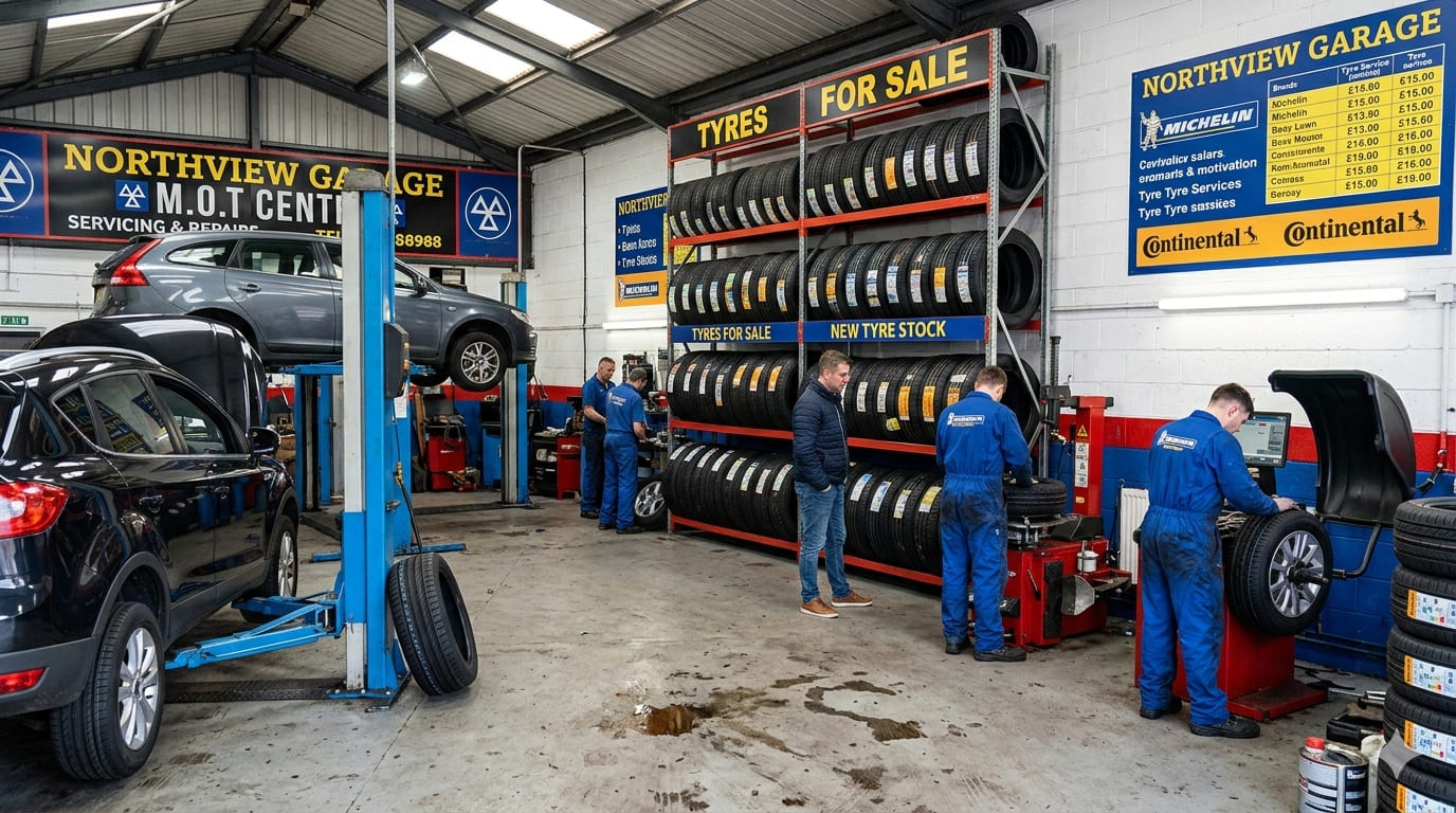 garage undertaking tyre fitting
